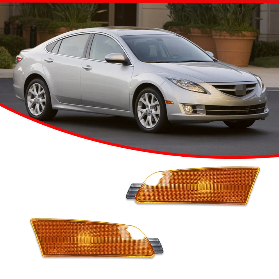 Juego de marcadores de señal de giro delanteros izquierdo y derecho del lado del conductor para Mazda 6 2009-2013 Foto 2 de 4