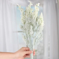 3 Snowy Flocked Artificial Cedar and Wildflower 22" Stems