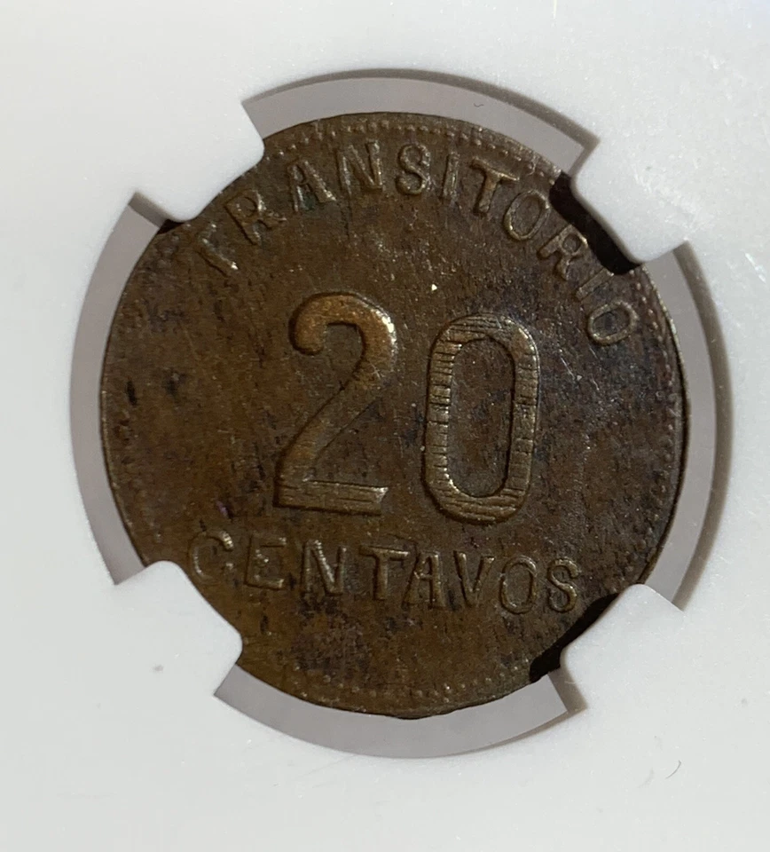 1915 MEXICO 20 CENTAVOS PUEBLA/CHICONCUAUTLA WIDE SNDP NGC AU55BN - Image 2 of 3