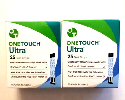 New Retail One Touch Ultra Glucose Diabetic Test Strips 60 Ct Exp 04/30/2027
