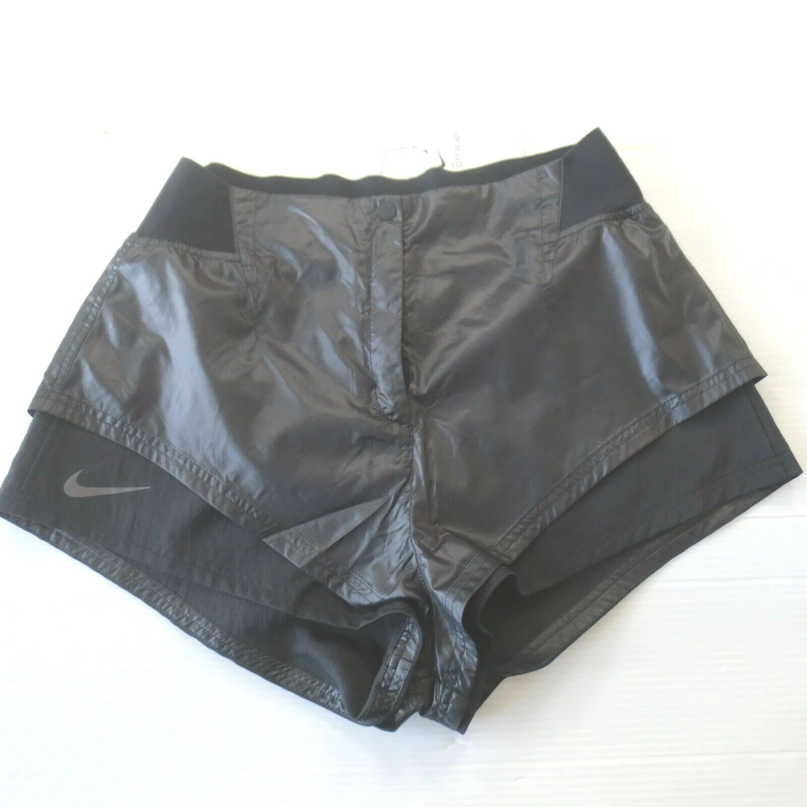 Nike Women Sportswear City 2-in-1 Shorts - CJ4147 - Black 010 - Size L - NWT