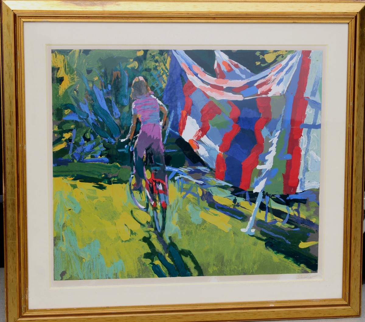 絵画 ★aiK2005★Nicola原画 NICOLA SIMBARI Girl Riding a Bicycle AP Serigraph Edition of