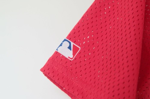 Vintage Plain Red Mesh Jersey Shirt Team MLB Apparel by Majestic Size S USA Made - Bild 4 von 12