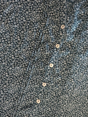 Kaileigh Women's Slate Blue & Soft White Floral Print Button Down Size XXL NWOT - Picture 6 of 16