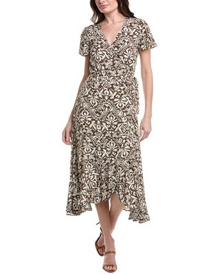 Iblues Valuta Wrap Dress Women's Brown 6