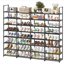 8-Tier Shoe Rack Large Capacity 64 Pairs Tall Shoe Shelf, Sturdy Metal Shoe