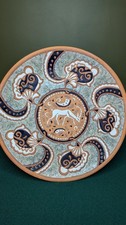Bonis Handmade Greek Terracotta Wall Plate – Vintage Ibis Design, Made in Rhodes