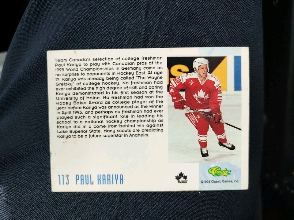 1993 Classic Draft Hockey Art #113 Paul Kariya Rookie Card Autograph DUCKS - Image 2 of 2