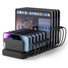 Charging Station USB Dock 10 Port Fast Charger for iPhone iPad Tablets Cell P...