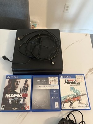 Sony PlayStation 4 Slim 500GB Black Console with Original Controllers and Games