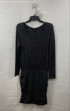 Banana Republic Women's Charcoal Heather Ruched Long Sleeve Knit Dress Sz S
