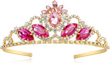Princess Crown Dress-Up Headband Birthday Wedding Gold Crown Halloween Cosplay H