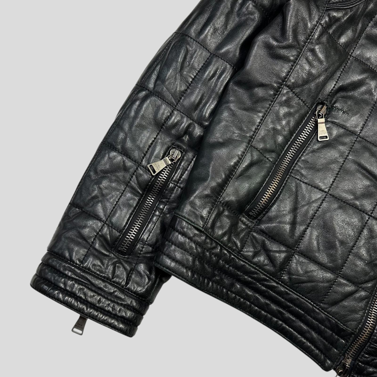 Neil Barrett 00’s Lambskin Leather Moto Puffer Jacket - M/L image 2