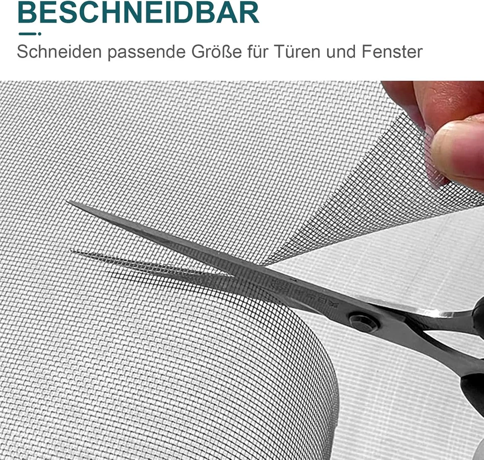 Fliegengitter Fiberglas Gewebe Grau Insektenschutz Meterware Türen Fenster Zubeh - Bild 2 von 4
