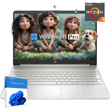 HP Student Laptop 15.6" HD AMD Ryzen 3 upto 32GB RAM 2TB SSD Win11Pro - open box