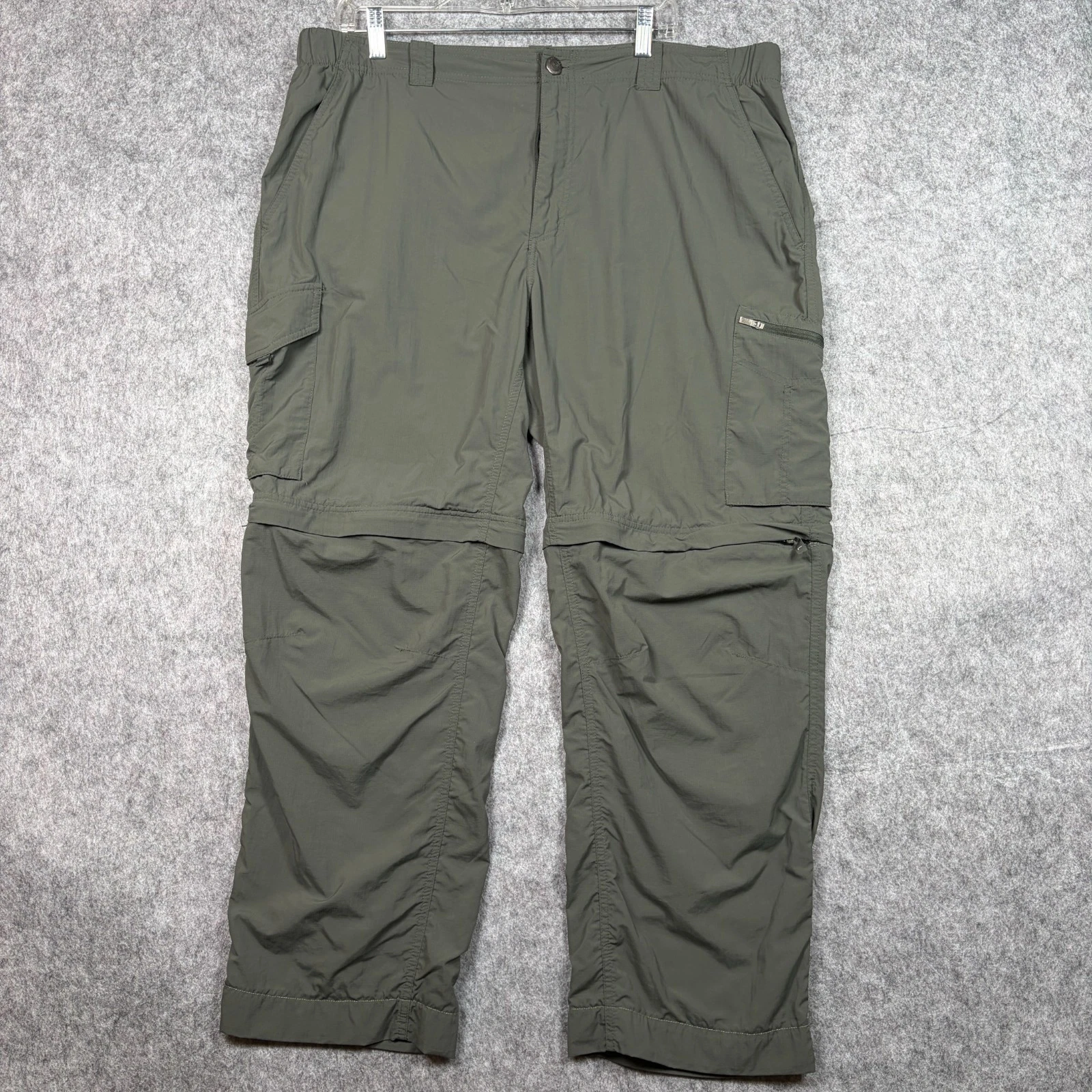 Columbia Mens Pants Omni-Shade Convertible 40x32 Green Nylon Hiking Outdoor