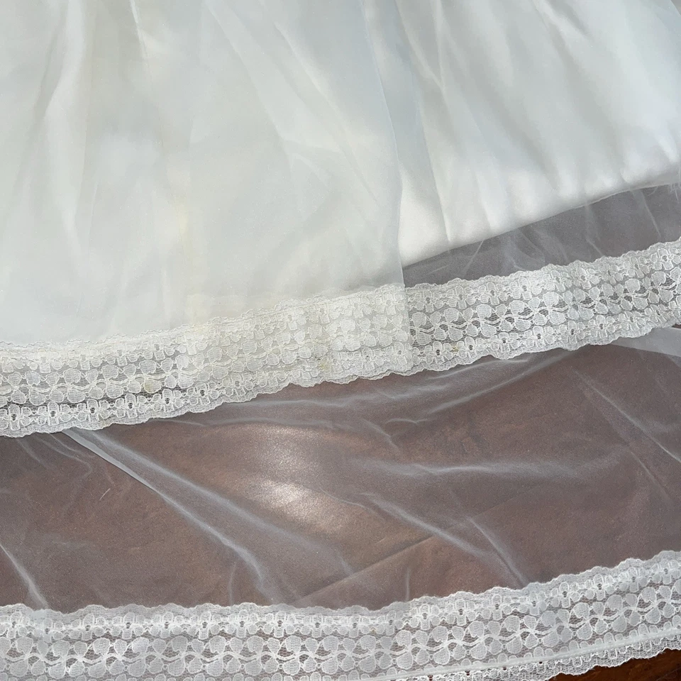 Vestido de novia vintage vestido imperio cintura largo tren capas encaje mangas boho Foto 3 de 4