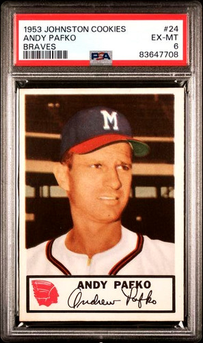 Andy Pafko #24 1953 Johnston Cookies Braves card
