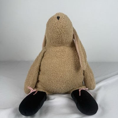 Vintage Manhattan Toy Company Bunny Rabbit Plush Brown Pink Floppy Ears Tip Toes