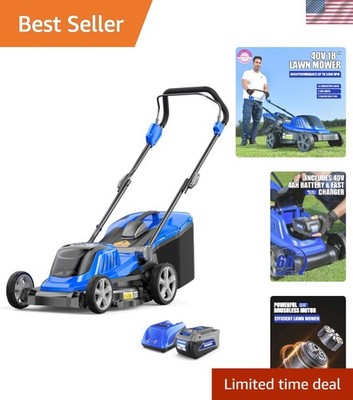 Brushless 40V Cordless Lawn Mower - 5-Position Height & Quick Storage