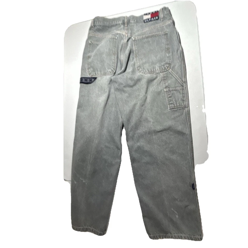 Jeans masculino Tommy Hilfiger Tommy Carpenter 34x32 cinza claro jeans vintage grunge - Imagem 3 de 4