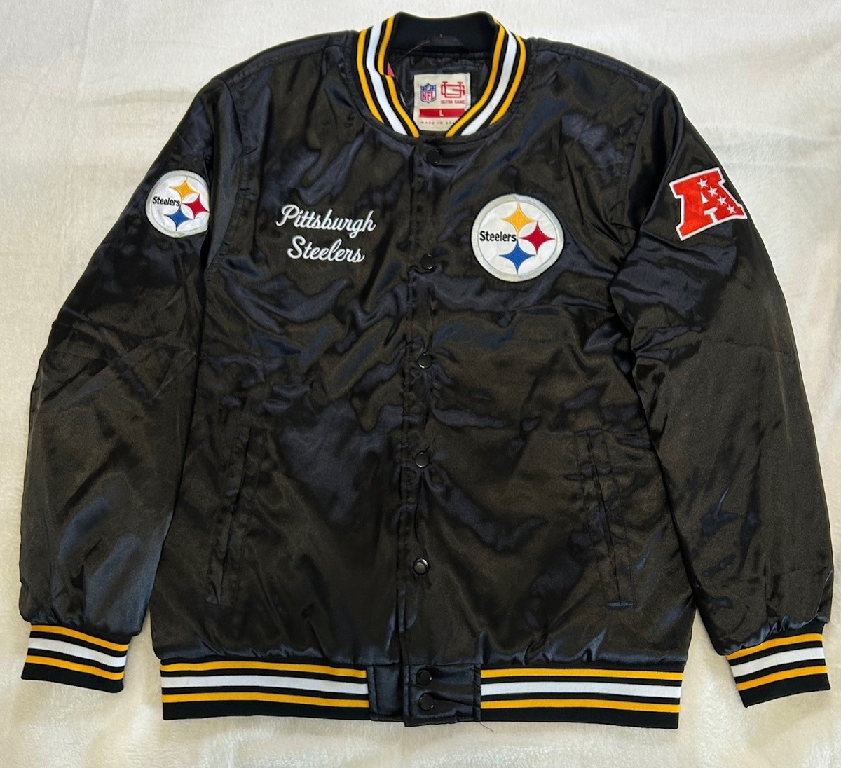Pittsburgh Steelers NFL Official Supreme Satin Jacket by Ultra
