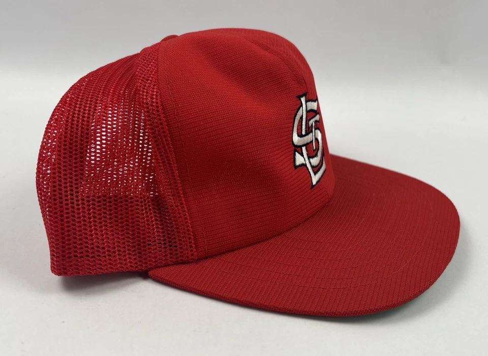 De colección 1980 Yupoong & Co. LTD - Cardenales de San Luis Malla Snapback Camionero Sombrero Foto 2 de 4