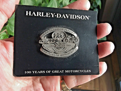 Harley Davidson 100th Anniversary EAA Pewter Pin - NEW on Card