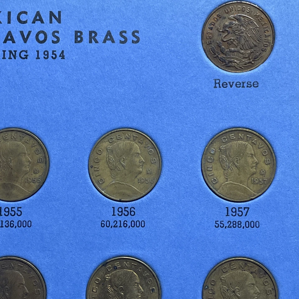 Carpeta México 5 Centavos Whitman #9698 Con Monedas 1954 - 1964 Incluye Fecha Clave Foto 3 de 4
