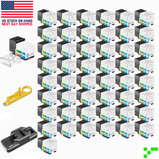 50 pc Cat6 RJ45 Keystone Jacks 90 Network Connectors 110 Punch Down 8P8C w Tool