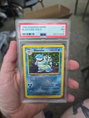 1999 Pokémon Game  BLASTOISE HOLO #2/102 NEAR MINT Recently Graded PSA 7
