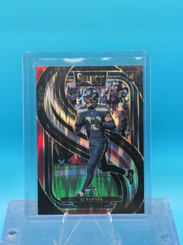 2024 Panini Select - Premier Level AJ Barner #103 Black &amp; Red Shock Prizm (RC)