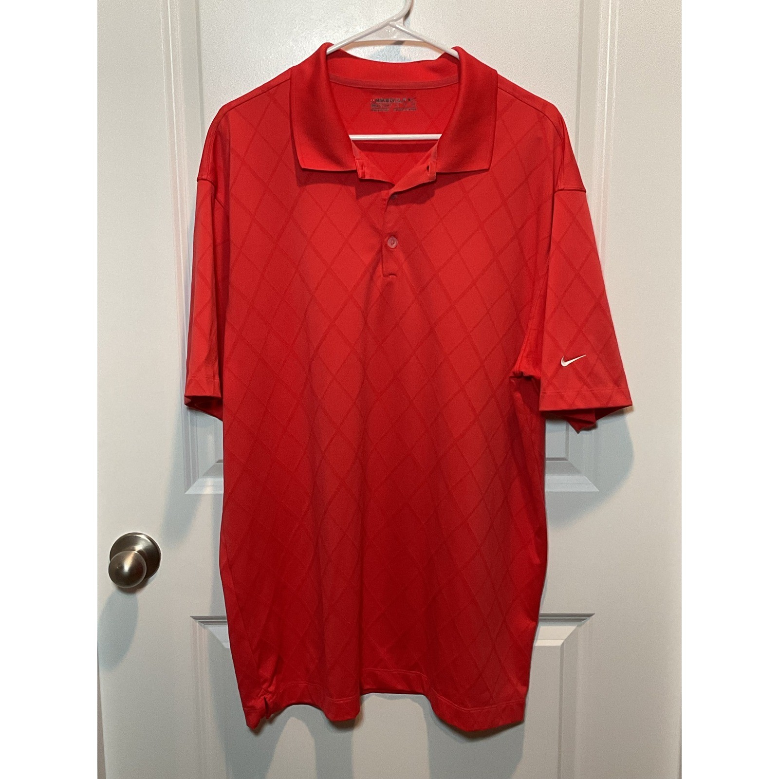 Nike Golf Mens Diamond Textured Polo Shirt Short Sleeve Dri-FIT XL