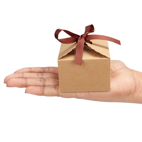 60 Stk Karton Geschenkboxen Braun mit Band - Schachteln Kleine Pappschachteln - Bild 2 von 7