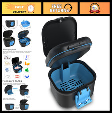 Leak Proof Denture Bath Cup with Strainer  Portable Soaking Box for Retainers,