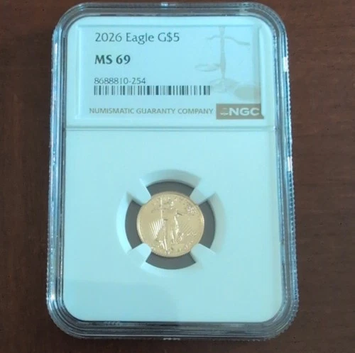 U.S. Mint American Eagle Gold $5 Coin G$5 Gold 2026 NGC MS 69 Certified