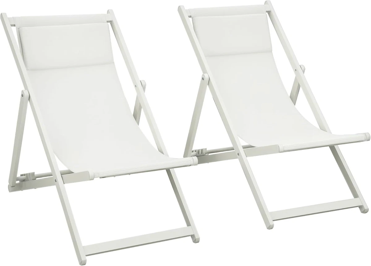 Outsunny Set 2 Sdraio a Dondolo con Braccioli e Poggiatesta | Aosom Italy