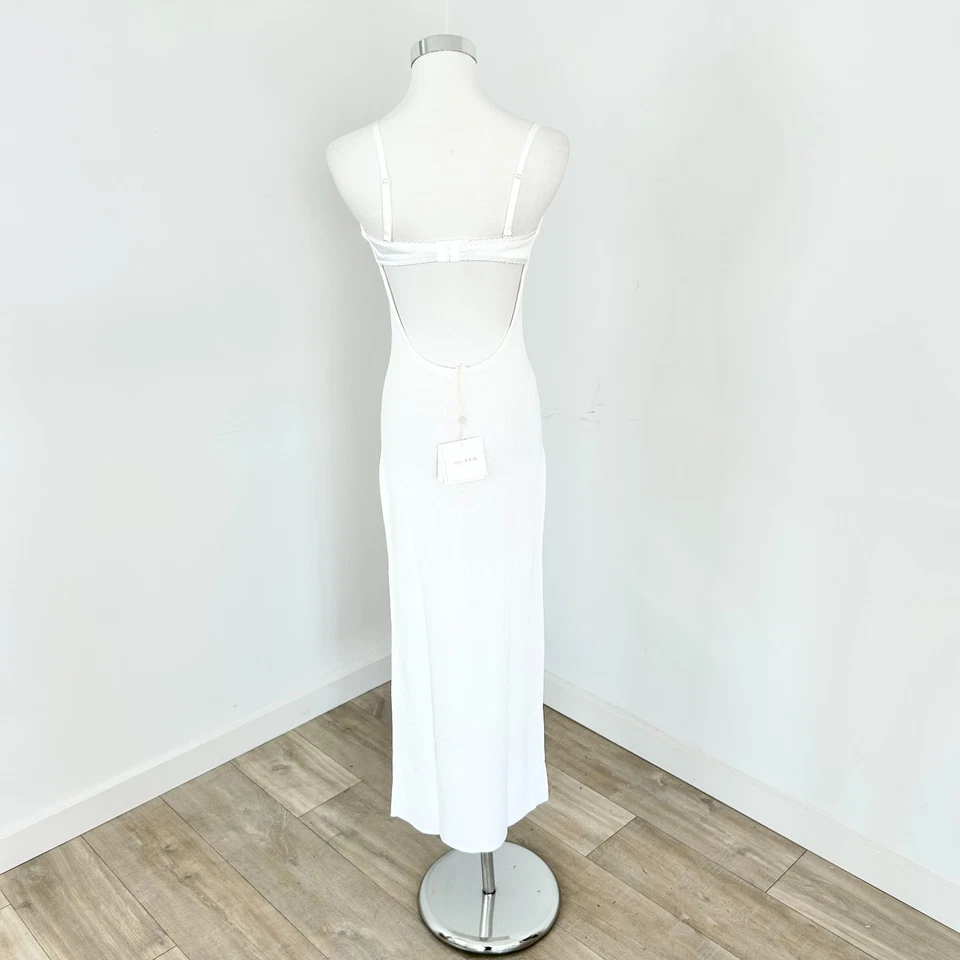 Sass & Bide Dream Weaver Knit Dress Size S Ivory Sheer Square Neck New Flawed - image 2 of 4