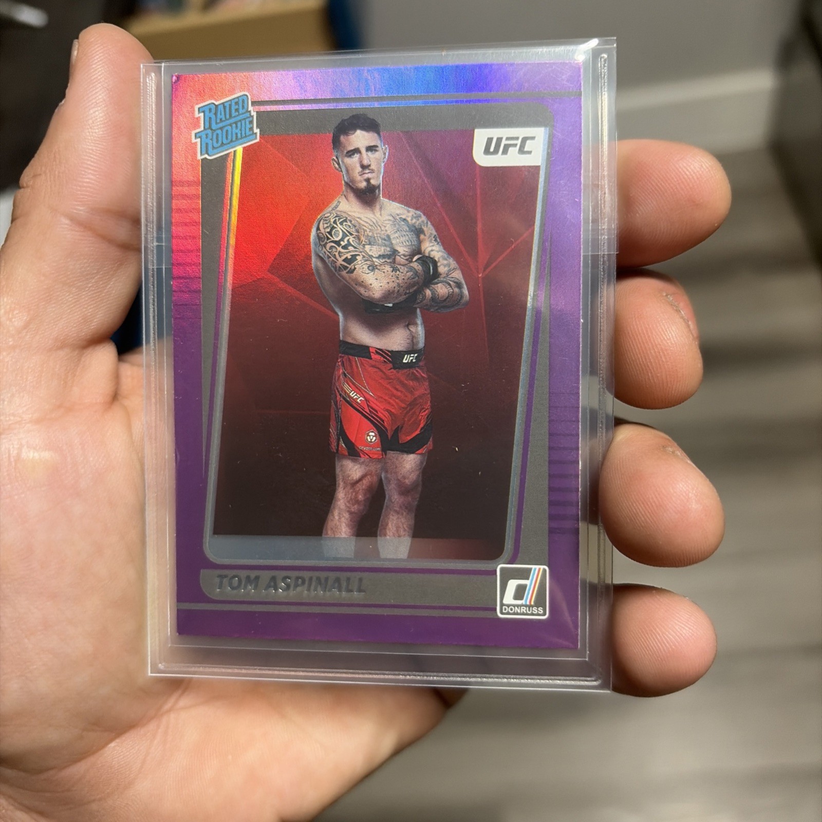 2022 Donruss UFC Rated Rookie Purple Flood Tom Aspinall #216 15ik