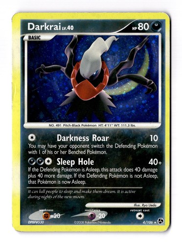 Darkrai 4/106 Holo Rare Great Encounters Pokemon Moderately Played