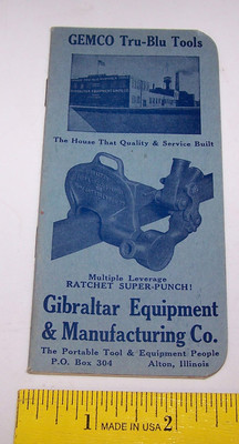 1950 Memobuch GILBRALTAR EQUIPMENT GEMCO Tru Blu Tools Eisenbahn ALTON ILLINOIS 