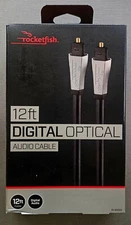 Rocketfish 12ft Toslink Fiber Optic Audio Cable for Home Theater & Sound System