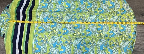 Lily Pulitzer Cotton Collared Shirt Tunic Blue Green Floral Button Up Cover Up - Picture 8 of 8