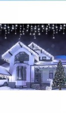 Icicle Christmas Lights Outdoor, 480LED 39FT 96Drops 8Modes And Timer Cool White