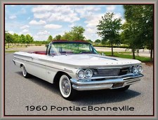 1960 Pontiac Bonneville Convertible White Toolbox - Refrigerator Magnet 42 Mil 1960 Pontiac Bonneville Convertible White Toolbox - Refrigerator Magnet 42 Mil