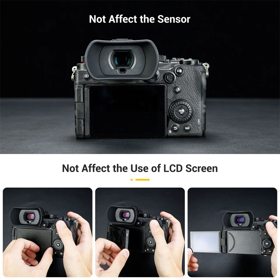 KIWIFOTOS Soft Long Silicone Eyecup Eyepiece Viewfinder for Panasonic Lumix S5 - Image 4 of 4