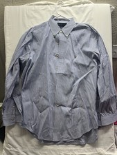 POLO RALPH LAUREN Mens Shirt Large 16.5 Collar Long Sleeve Yarmouth Cotton