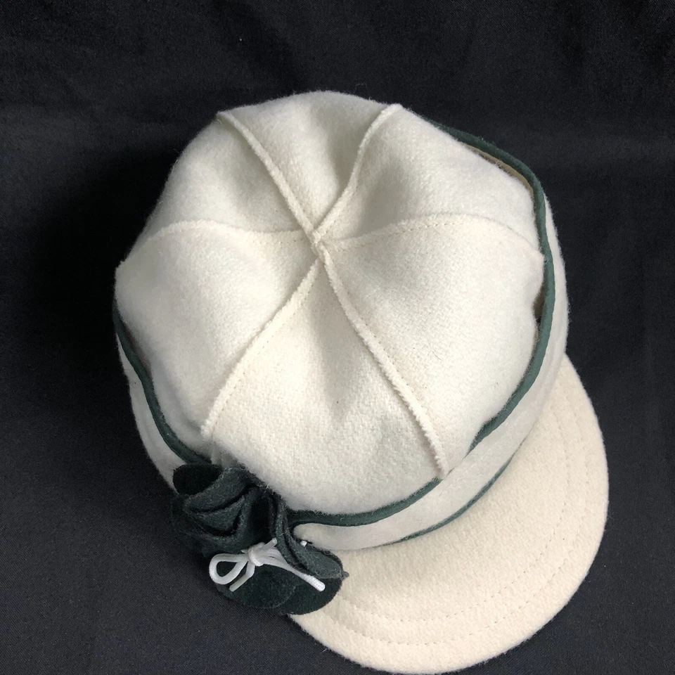 Gorra Stormy Kromer para mujer 7 1/4 empujador de pétalos Benchwarmer 1903 verde marfil Foto 4 de 4