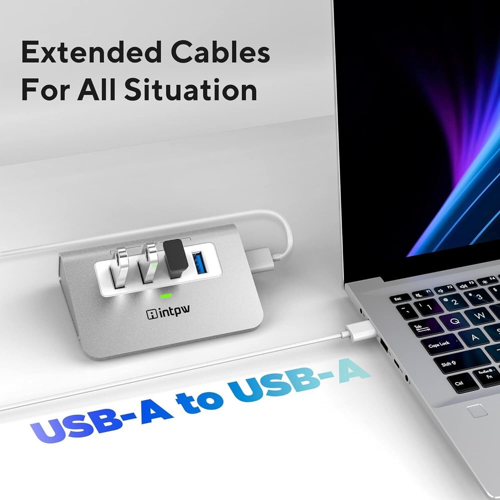 4-Port USB 3.0 Hub for Laptop & PC - High-Speed Data Transfer & Extra Ports