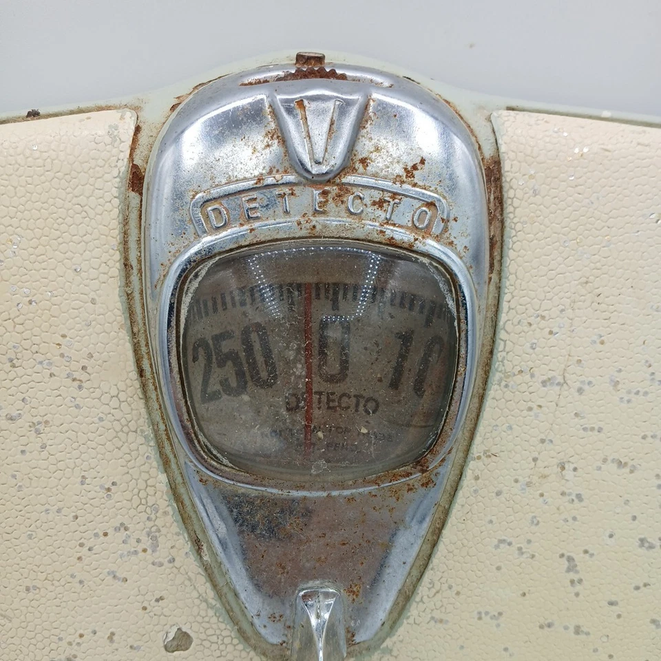 Vintage Detecto Analógico Meio Século Balança de Banheiro Vista Bolha Art Deco Funciona - Imagem 3 de 4